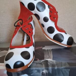 38 malena piel lunares con ante rojo